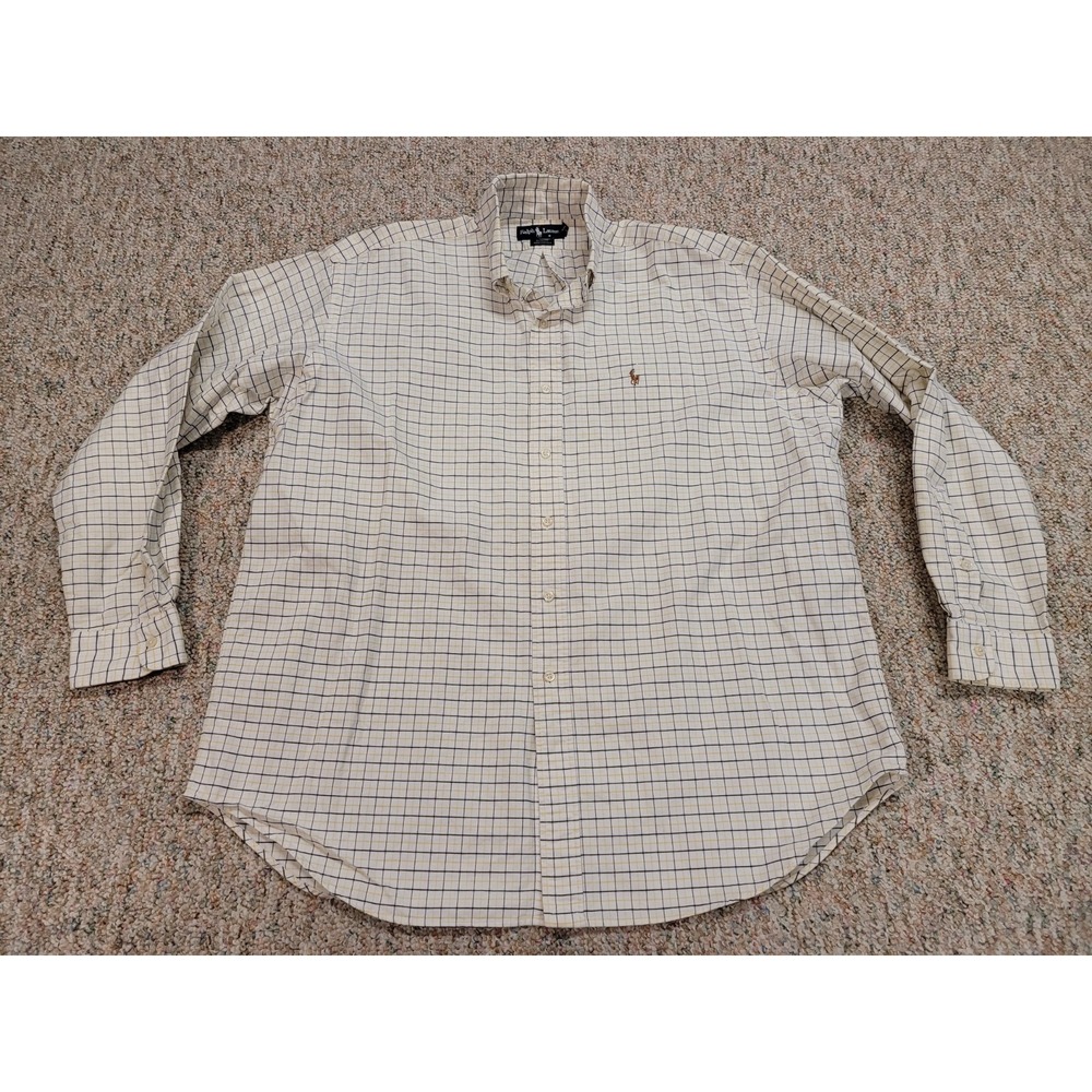 Ralph Lauren Blaire Shirt Mens XL Tattersall Button Down Long Sleeve Cotton